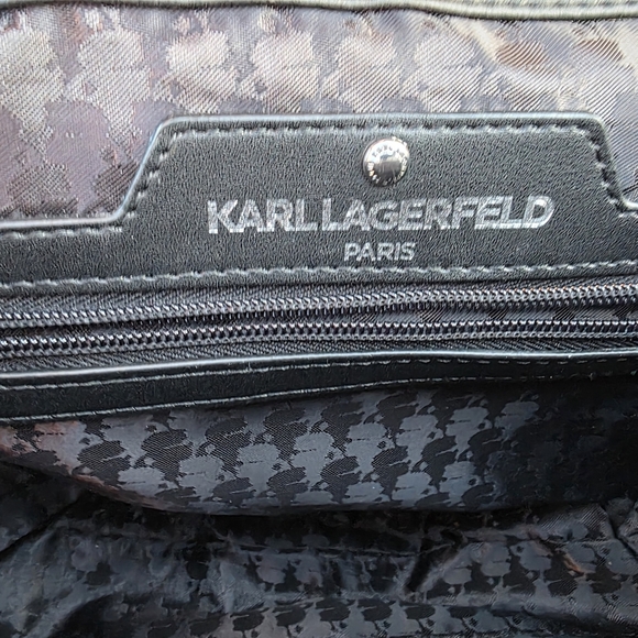 Karl Lagerfeld Tweed Houndstooth Shoulder/Crossbody Bag - Picture 8 of 14
